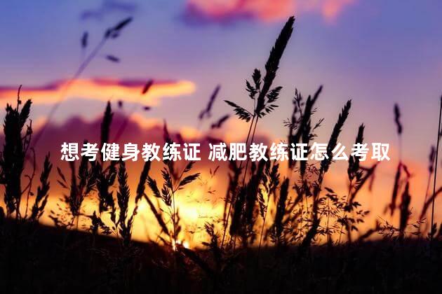 想考健身教练证 减肥教练证怎么考取